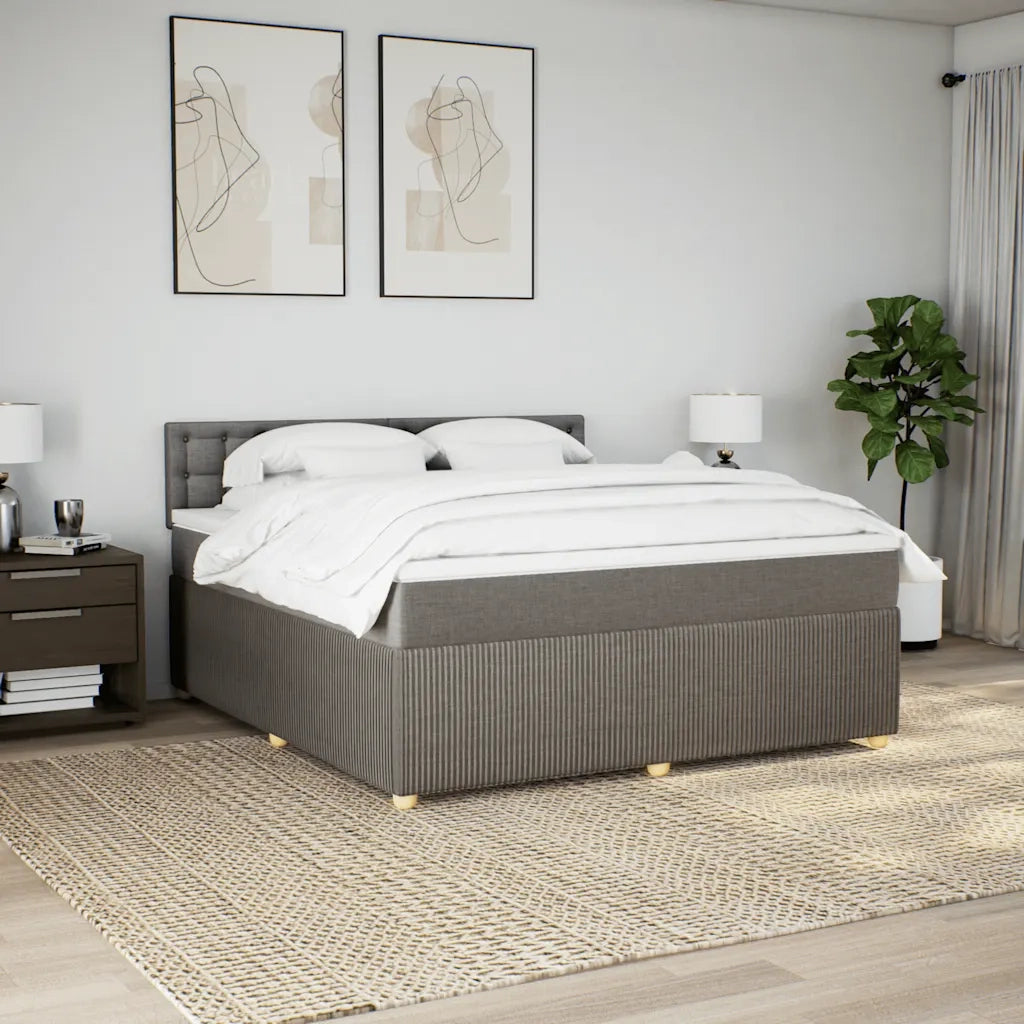 Giroletto a Molle con Materasso Tortora 180x200 cm in Tessuto 3287553