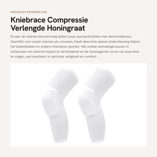 Supporto ginocchio compressivo - Estensione dente di sega - Assistenza respiratoria - Protezione - Sport - Indossabile da entrambi i sessi