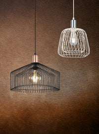 Lampada a Sospensione da Interno  E27 in Metallo Bianco