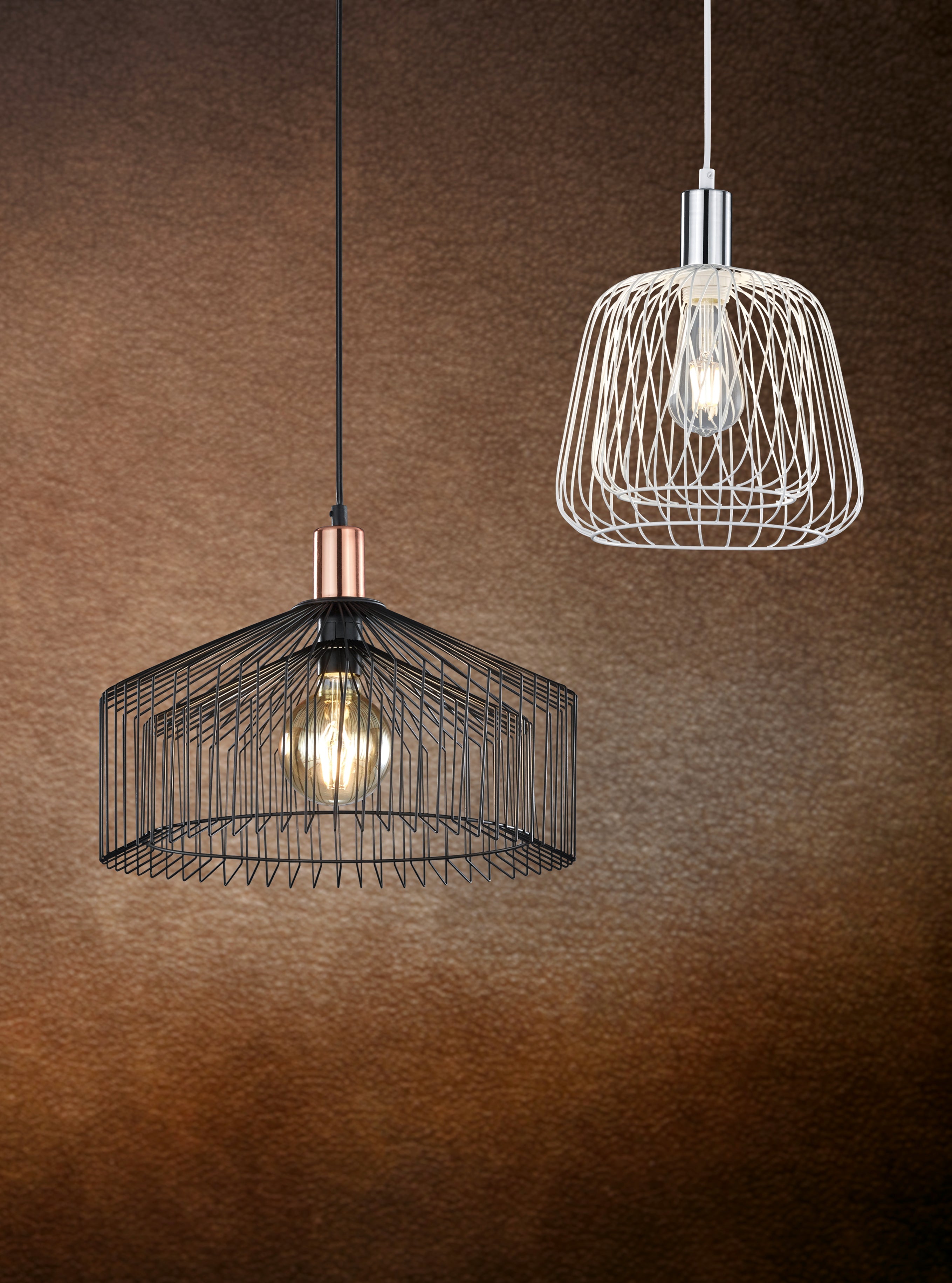 Lampada a Sospensione da Interno  E27 in Metallo Nero