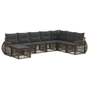 Set Divano da Giardino 8 pcs Grigio e Grigio Scuro polyrattan 3435509