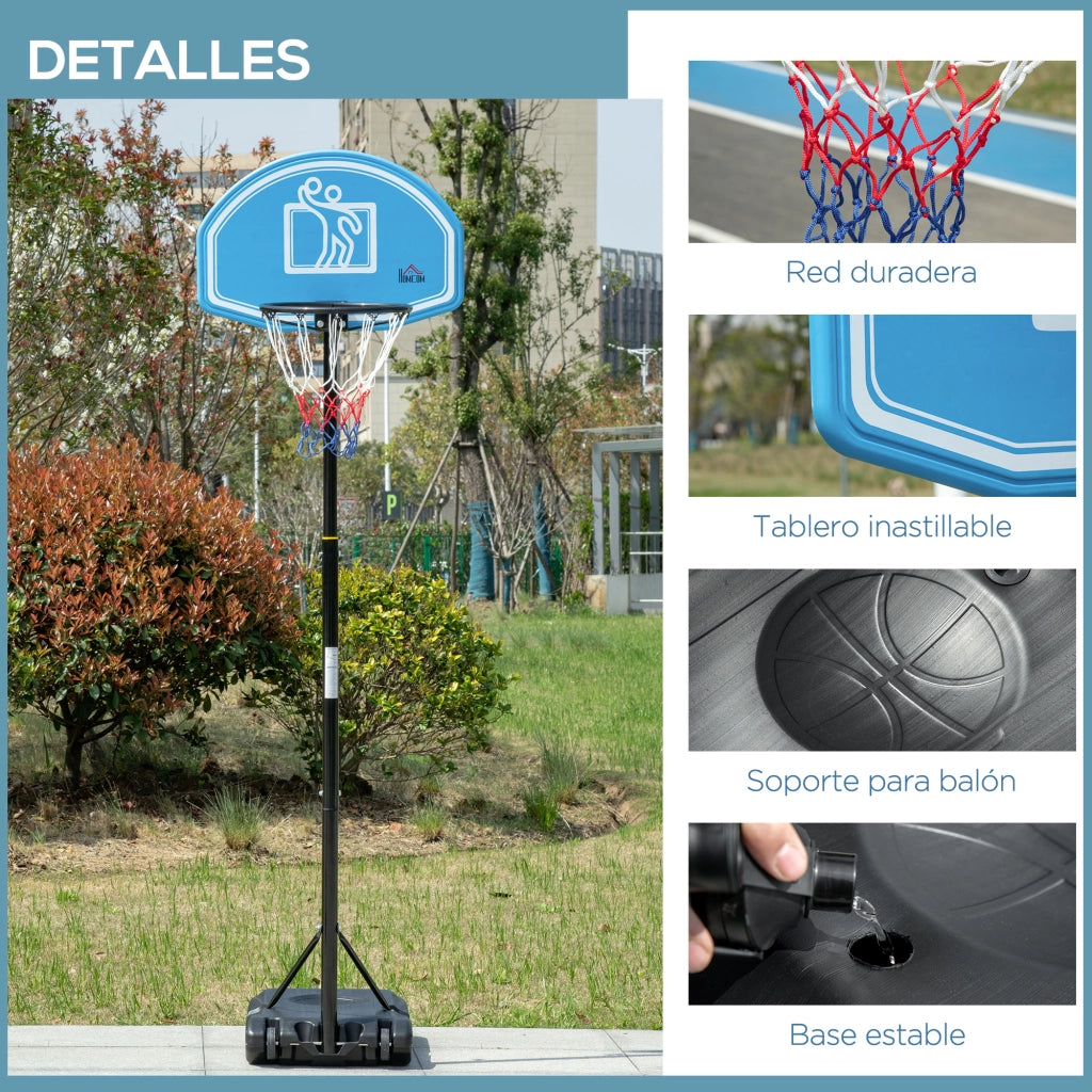 Canestro da Basket Regolabile per Esterno ¨C zephmum ¨C 76x48x254 cm Nero
