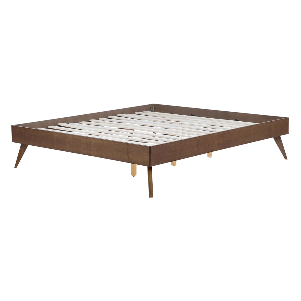 Letto 140 x 200 cm in frassino scuro 160 x 200 cm con rete a doghe