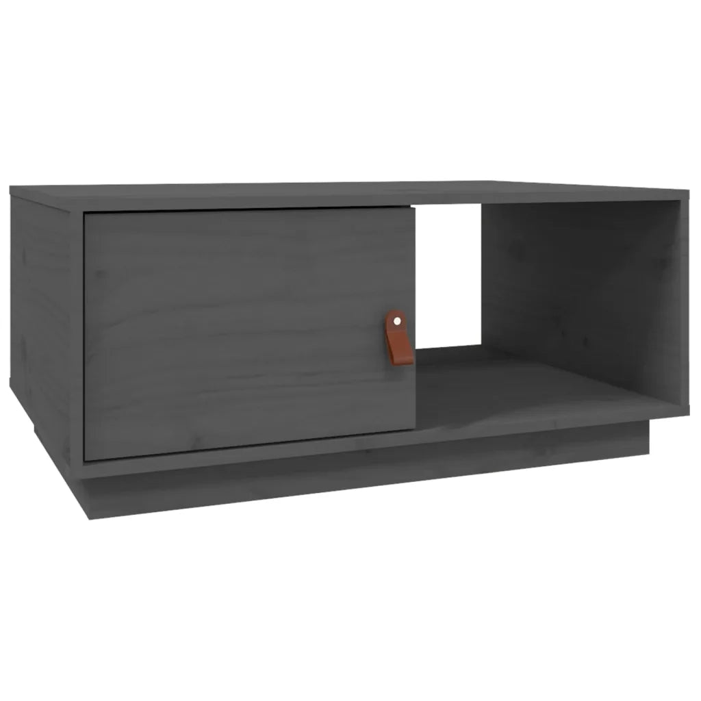 Tavolino da Salotto-Tavolino da soggiorno Grigio 80x50x35,5 cm Legno Massello di Pino