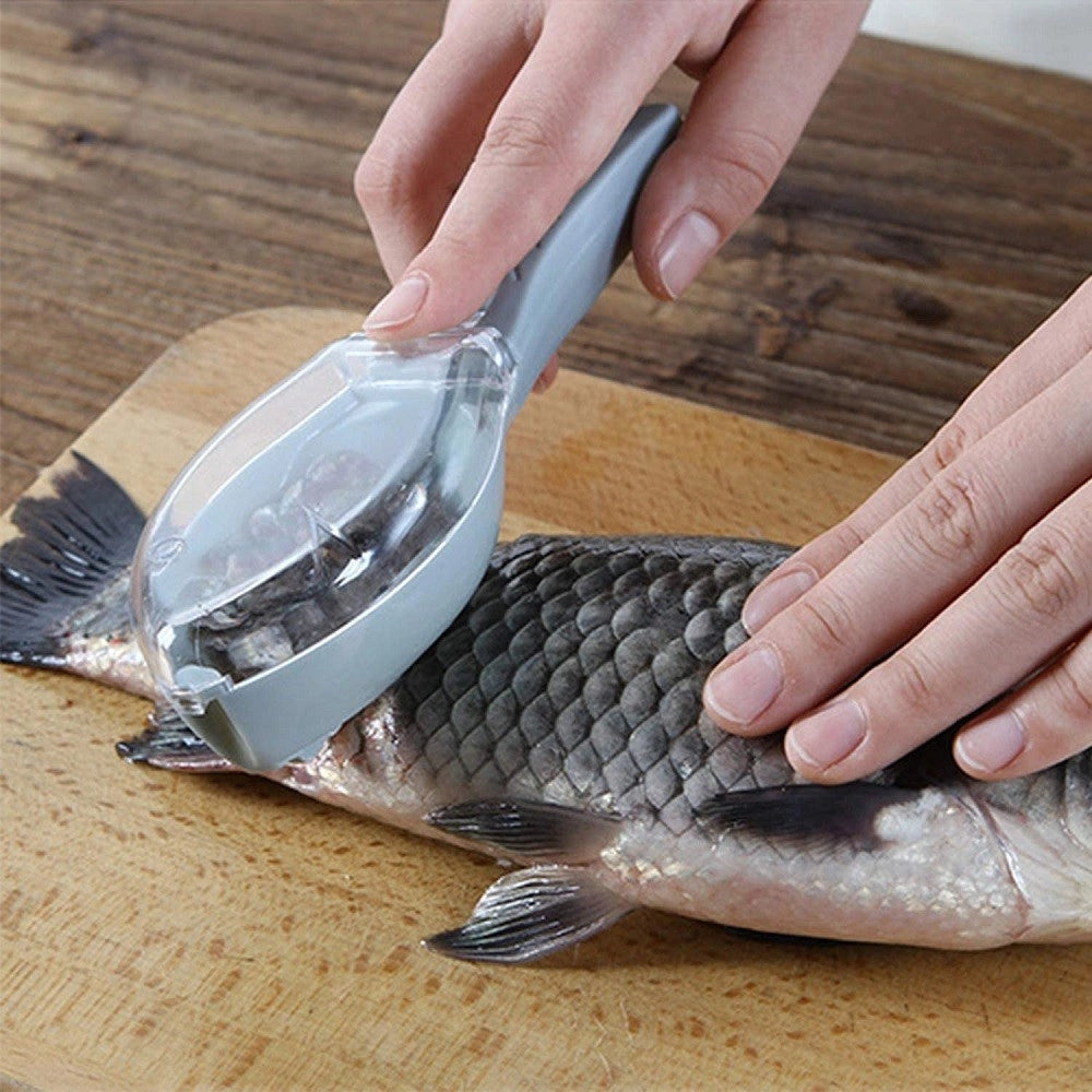 Trade Shop - Set 3pz Squamatore Pesci Raschietto Plastica Squame Pesce Casa Cucina Ristorante -