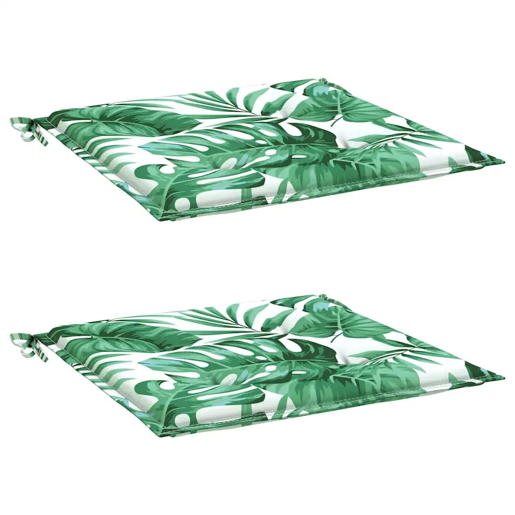 Cuscini per Sedia 2 pz | Cuscini per sedie Motivo a Foglie 40x40x4 cm Tessuto