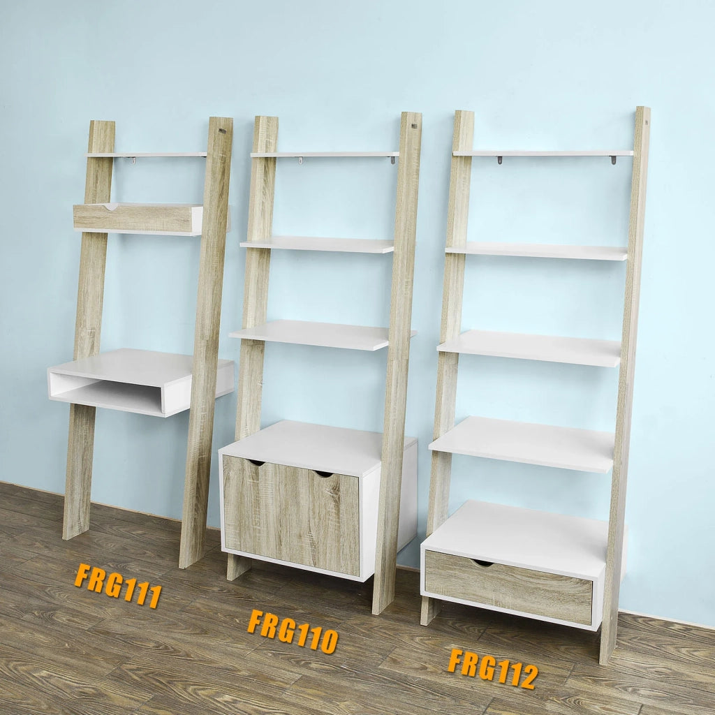 SoBuy FRG111-WN-Libreria da parete con ripiani, dimensioni ca. 65x176x40 cm, Bianco/Naturale