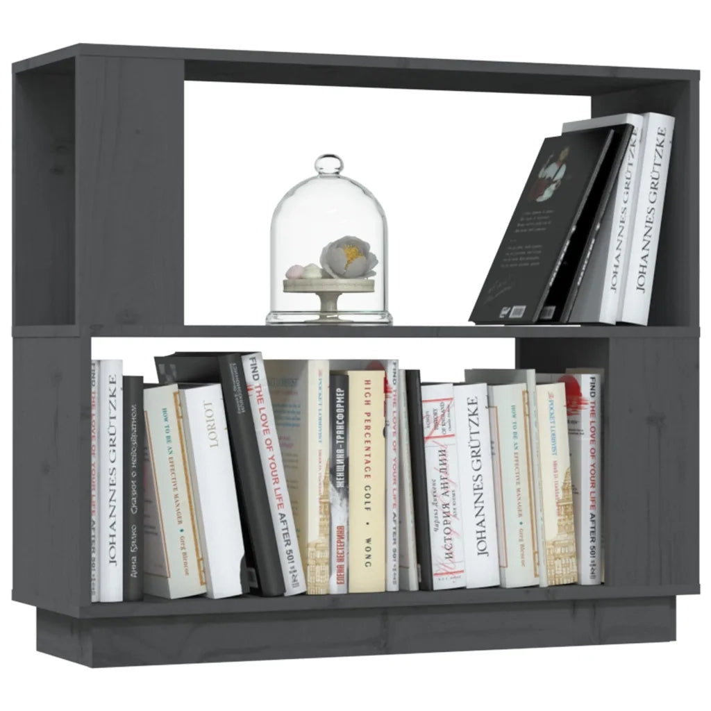 Libreria/Divisorio Grigio 80x25x70 cm in Legno Massello di Pino 814051