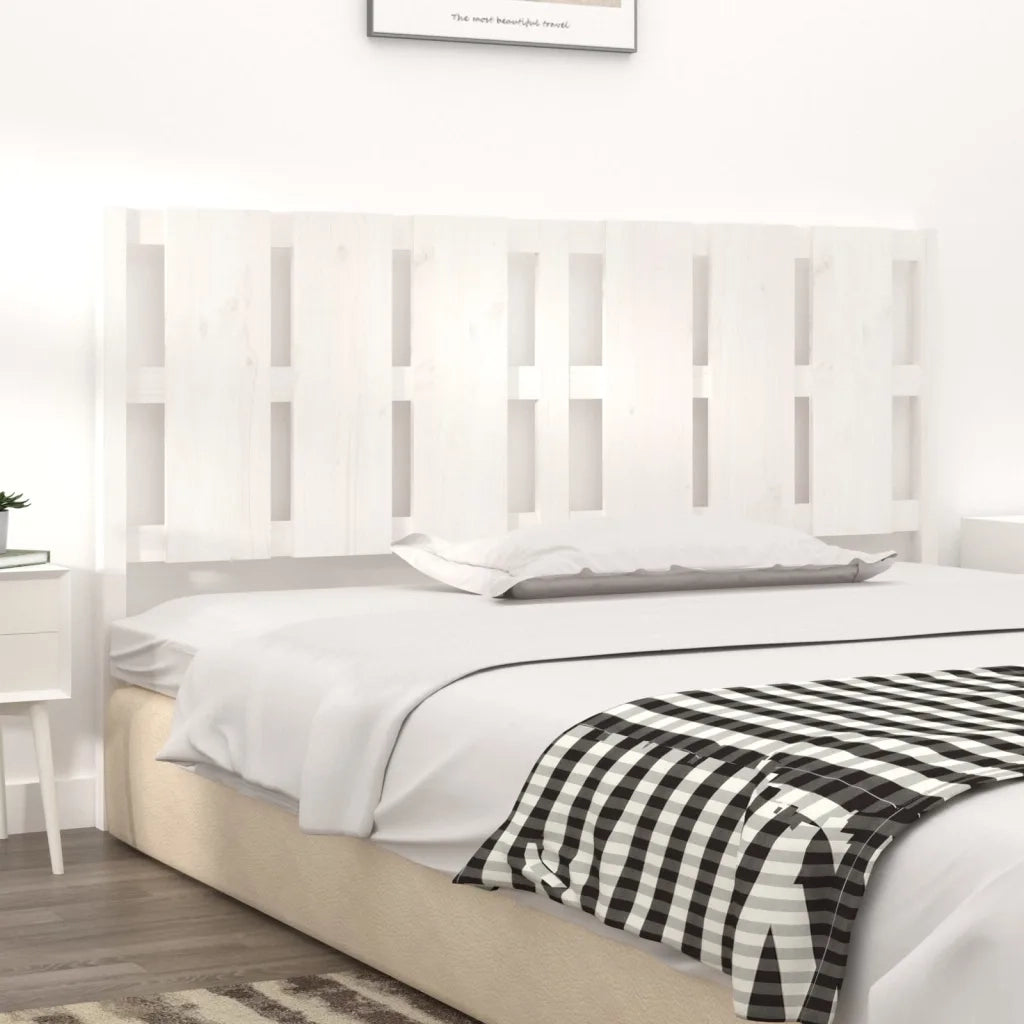 Testiera per Letto-Testata-Testiera Decorativa Bianca 165,5x4x100 cm Legno Massello di Pino 446177