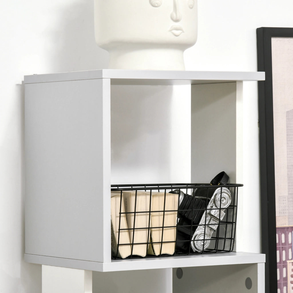 Libreria a S con 5 Ripiani per Libri ¨C zephmum ¨C 33x28x161 cm Bianco Grigio