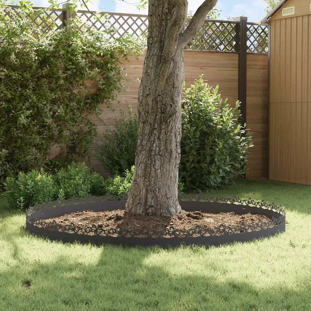 Bordure per prato 20 pcs Nero 103 x 0,05 x 22 cm Acciaio 874808