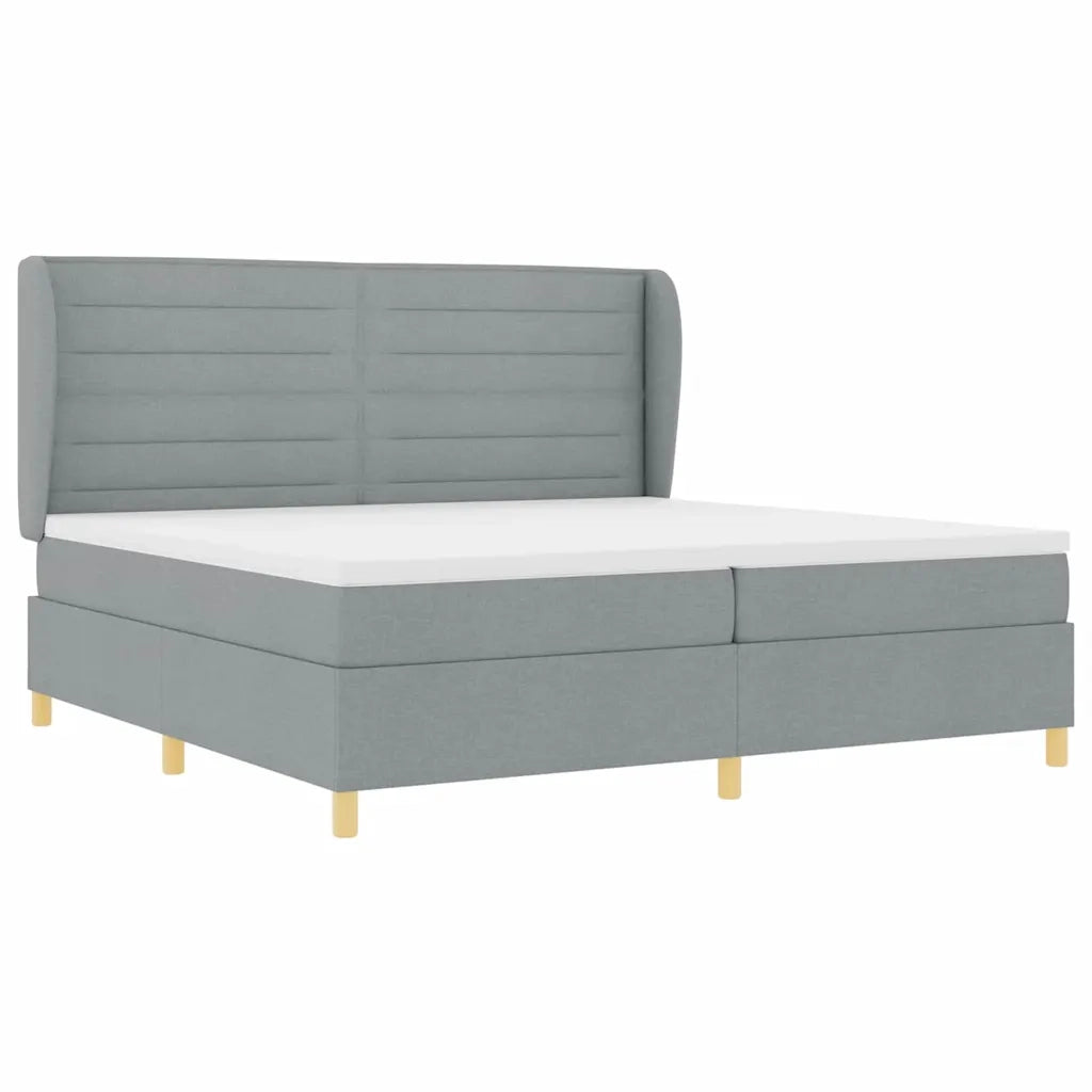 Letto a molle con materasso Grigio chiaro 200 x 200 cm Tessuto 3340711