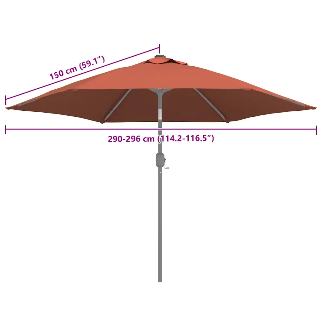 Telo di Ricambio per Ombrellone-Telo sostitutivo per Ombrellone Terracotta 300 cm