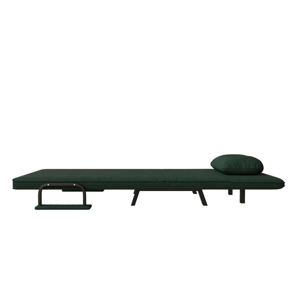 Poltrona letto reclinabile 185x60 cm a 5 posizioni in chenille verde