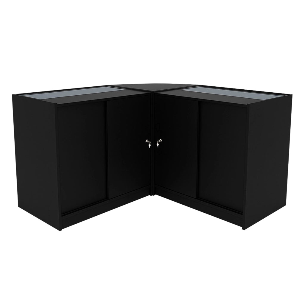 Set Banconi Nero Selene LED C900 CM60 con Serratura e Vetrina Espositiva