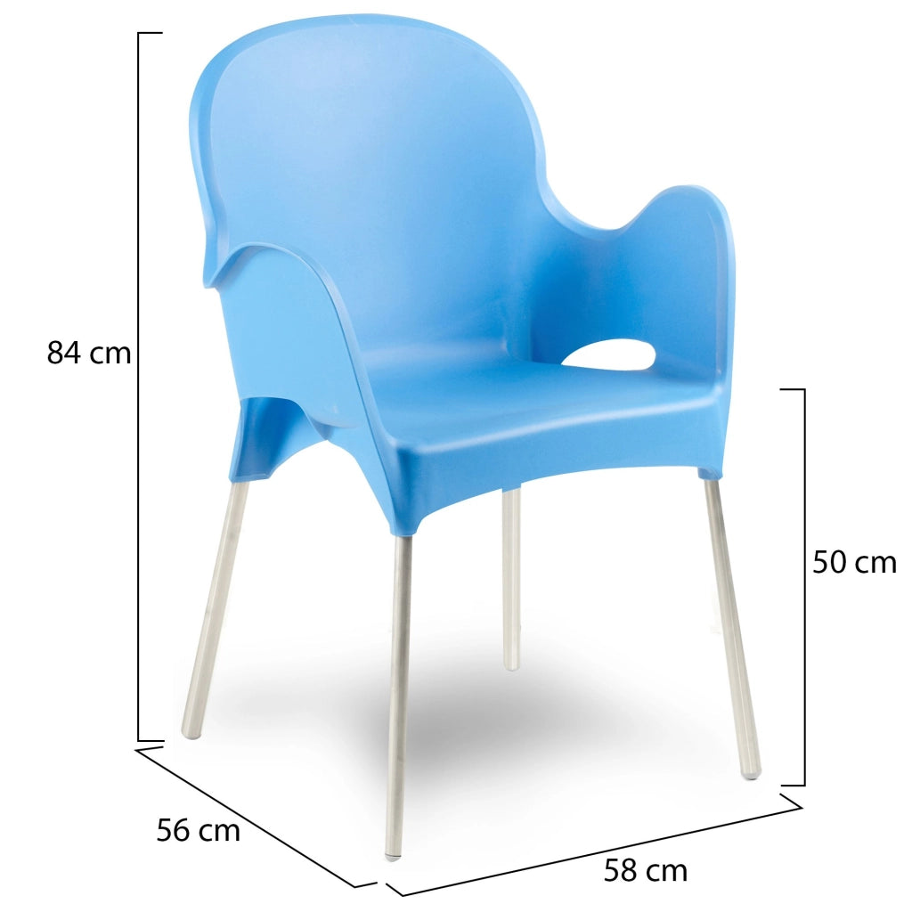 Vashti, Sedia da Esterno una Sedia Made in Italy, Azzurro
