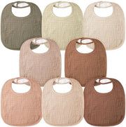 Babymusco di cotone quadrato, 100% di cotone, fasciabimbo regolabili, fasciabimbo morbidi per bambini, 8 pezzi (Cocco Moka)
