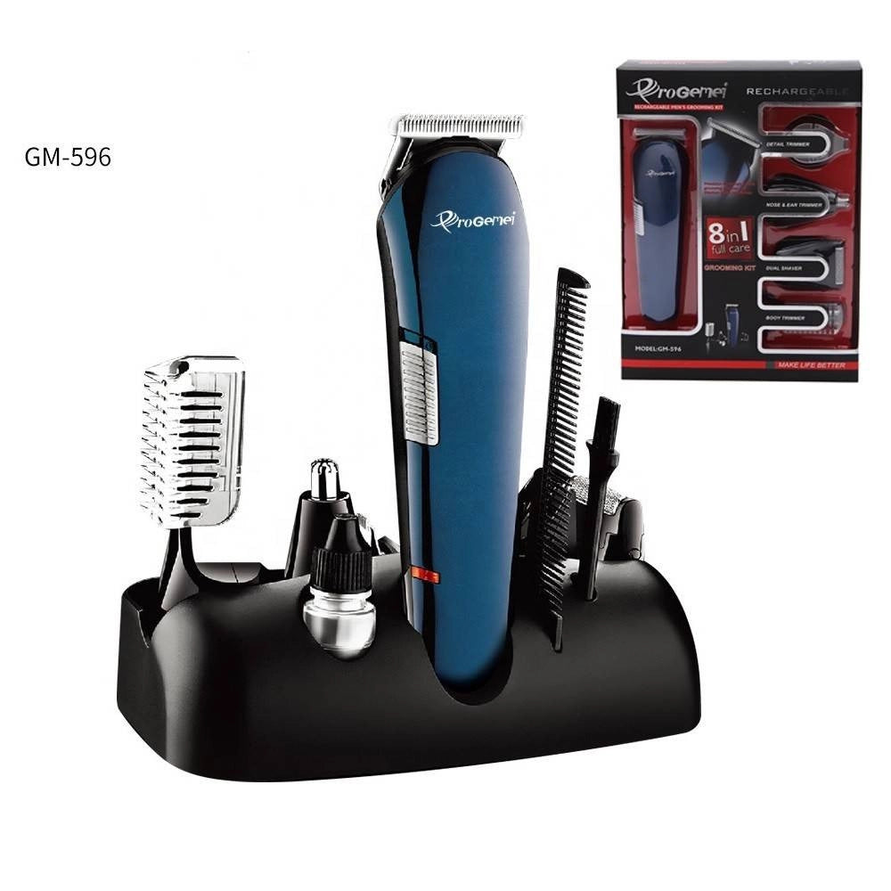Trade Shop - Rasoio 8in1 Gm596 Batteria Ricaricabile Trimmer Kit Cura Uomo Tagliacapelli Barba -