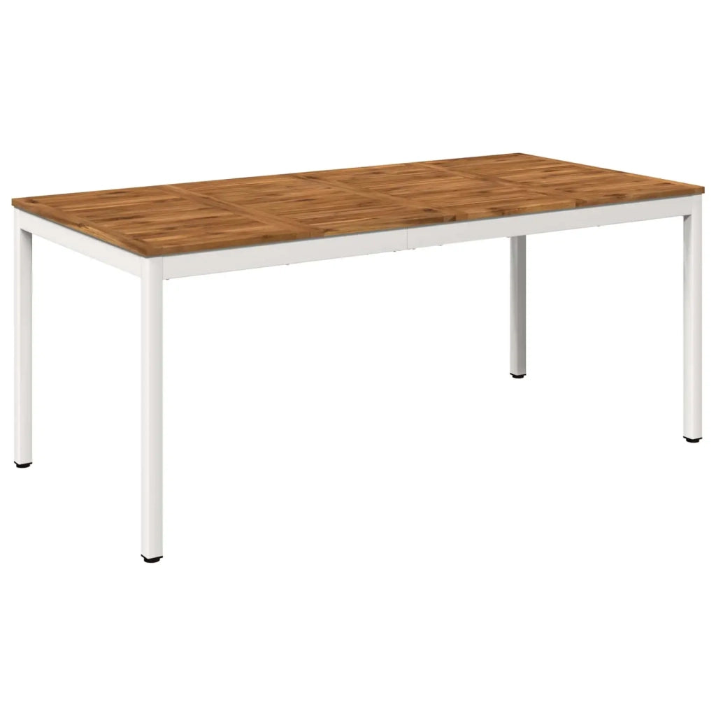 Tavolo da cena da giardino Naturale e Bianco 147 x 88,5 x 75 cm 901323