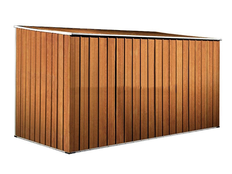 Casetta attrezzi giardino lamiera Box in Acciaio Zincato 345x186cm x h1.92m - 98KG - 6.42mq - LEGNO