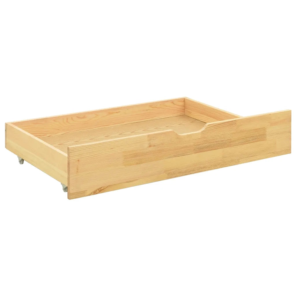 Giroletto con 2 Cassetti in Legno Massello di Pino 90x200 cm 322154