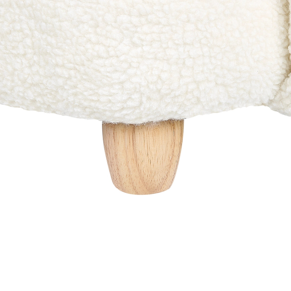 Poltrona per animali Imbottitura in bouclé bianco sporco Seduta per bambini Design moderno Forma di coniglio