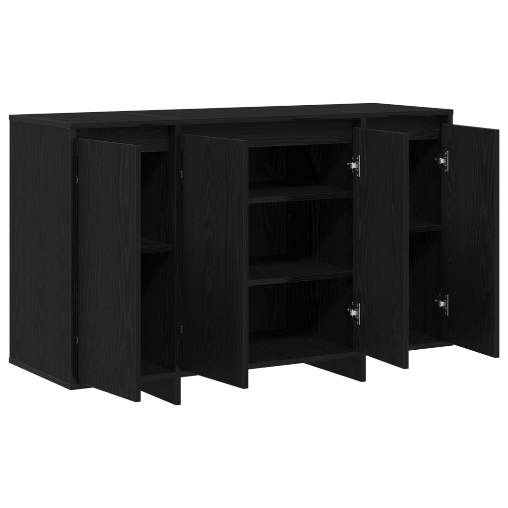 Credenza Nera in Rovere Rovere Nero Legno 120 x 41 x 75 cm