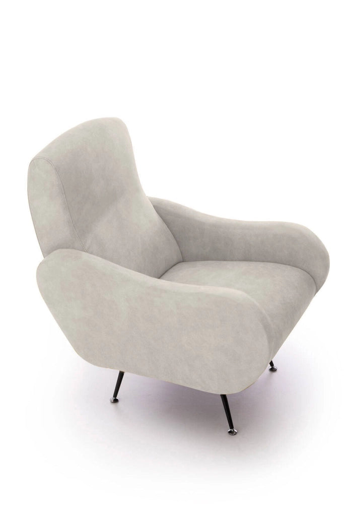 Poltroncina Lasnigo, Poltrona Braccioli Made in Italy, 70x100x98h cm Beige