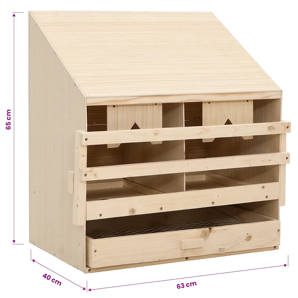 Casetta Cova per Galline 2 Scomparti 63x40x65 cm Legno di Pino 170651