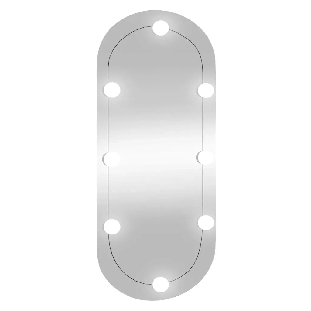 Specchio da Parete con Luci LED 35x80 cm Vetro Ovale