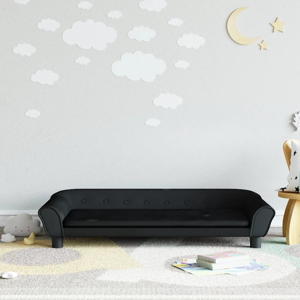 Divano per Bambini-Sofa-Divanetto Nero 100x50x26 cm in Velluto