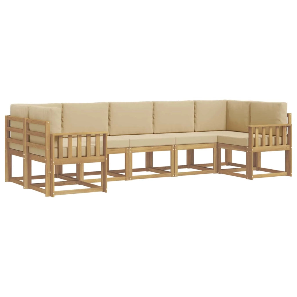 Set di divani da esterno con cuscino 7 pcs Bianco e Beige 3388152