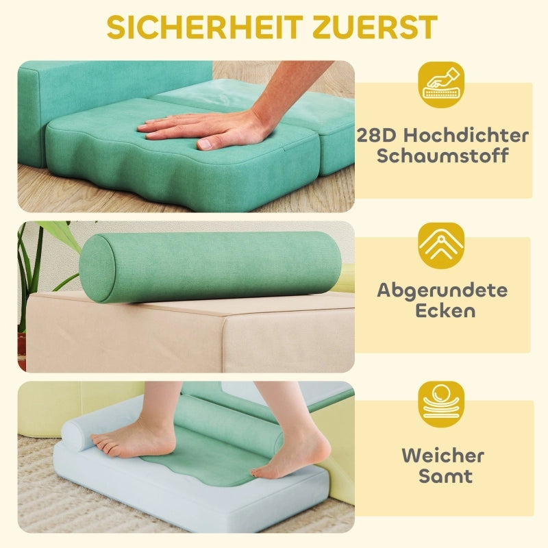 SET Blocchi morbidi in schiuma 72x37x52 cm Multicolore 15 pezzi 200 palline