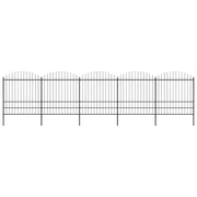 Recinzione da Giardino con Punta a Lancia in Acciaio 838x200 cm Nero 277752