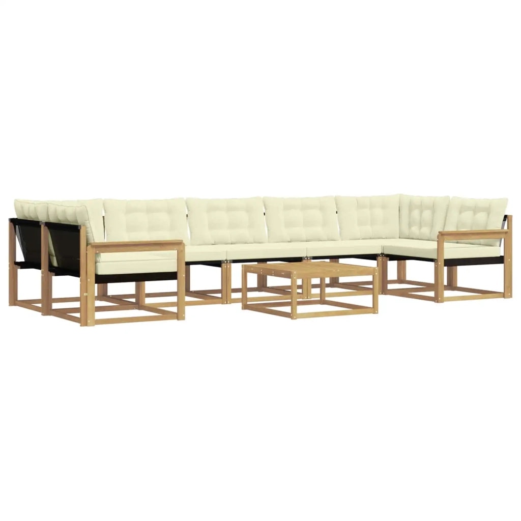 Set di divani da esterno 8 pcs Bianco e Crema 79 x 79 x 37 cm