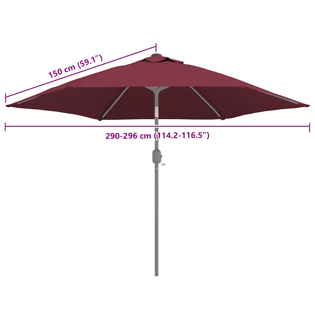 Telo di Ricambio per Ombrellone Bordeaux 300 cm 313800