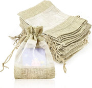 16 confezioni di sacchetti in organza di juta - sacchetti di regalo in organza con cordino - sacchetti per gioielli riciclabili - per decorazione dolci e golosità.