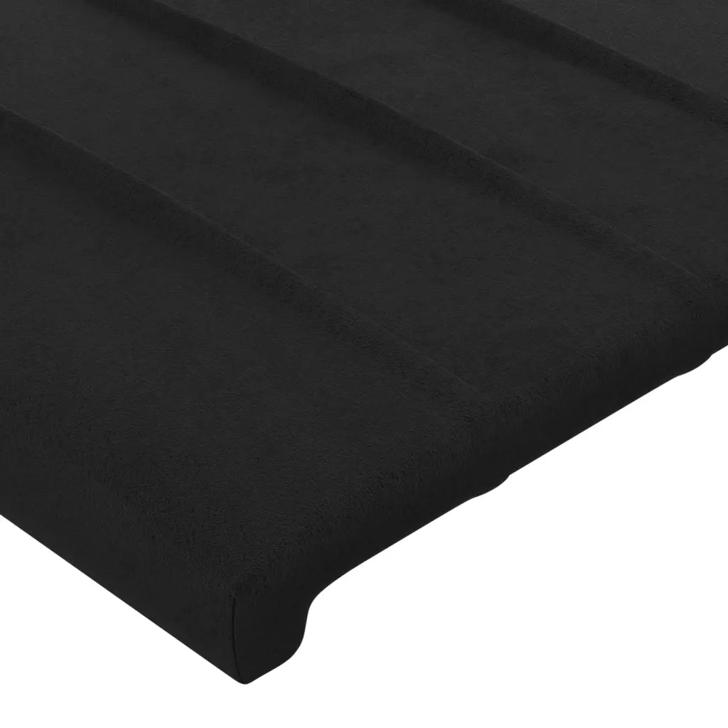 Testiera ad Orecchio-Testata con Orecchie Nera 183x23x118/128 cm in Velluto 684385
