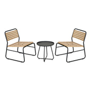 Set da bistrot con tavolino e 2 sedie beige e nere 03_0009406