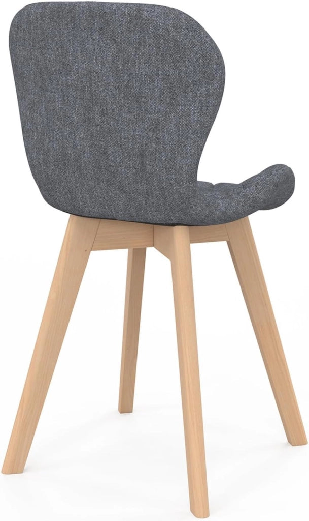 Set di 6 sedie da pranzo ROBINE in tessuto grigio scuro