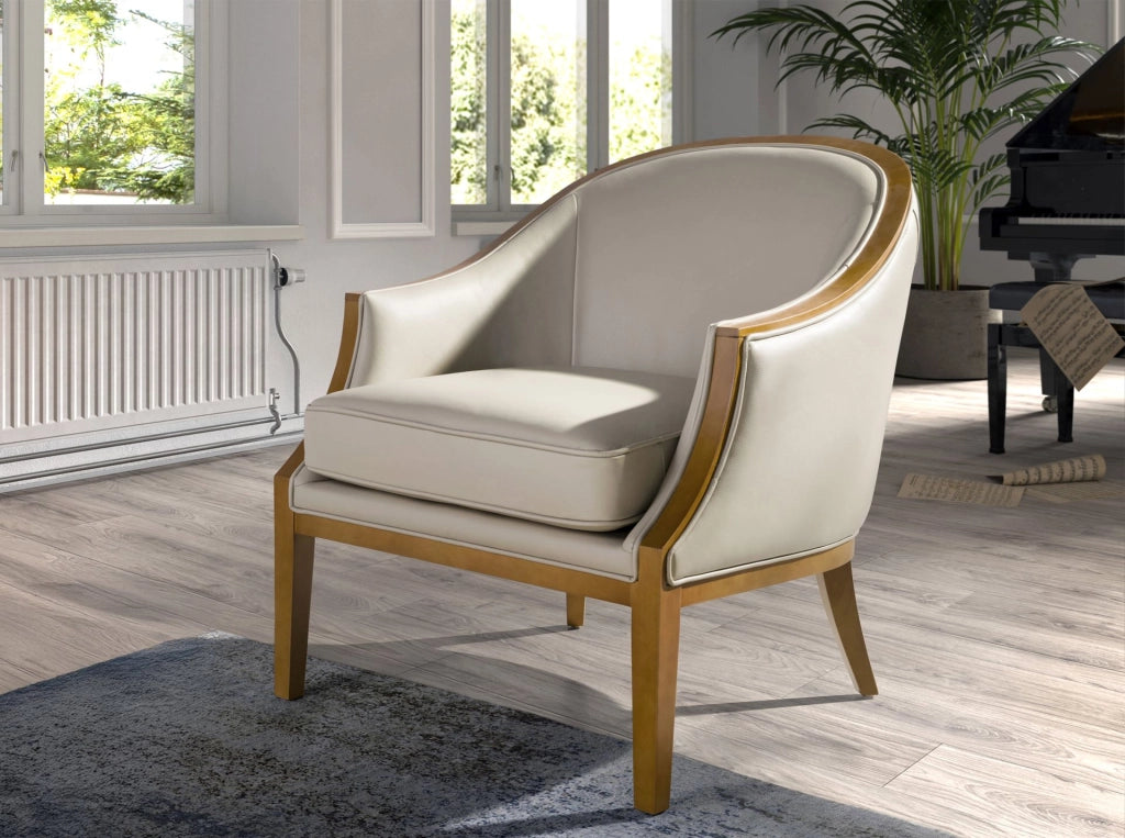 Poltrona in pelle sabbia