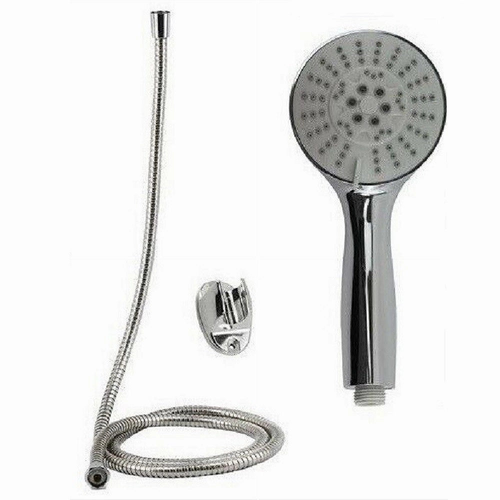 Trade Shop - Kit Doccetta Tonda Bagno Doccino Soffione Doccia Con Laccio 1,8mt Staffa 69106 -