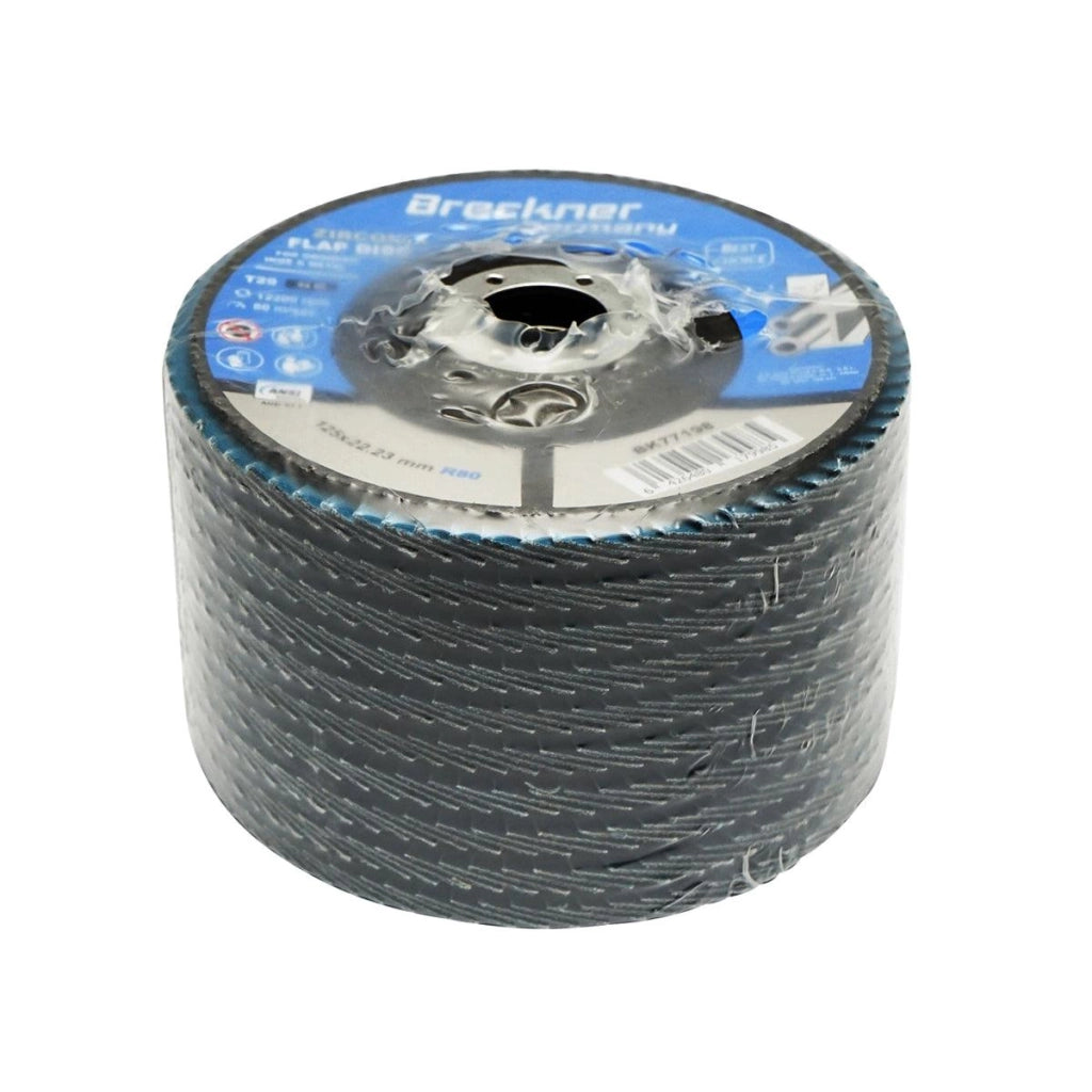 10 Dischi Lamellari Zirconio 125mm P80 per Acciaio INOX Metallo, Dischi Abrasivi, Disco Lamellare Breckner Germany
