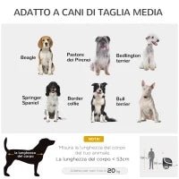 Rimorchio per Cani da Bicicletta, bianco e nero, 130x90x110cm
