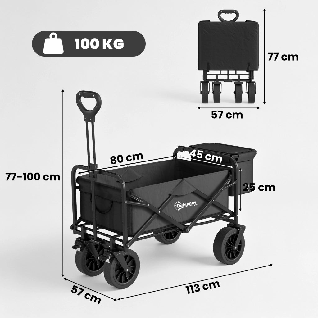 Carrello Pieghevole con Sacchetto Termico ¨C Minimal ¨C Nero