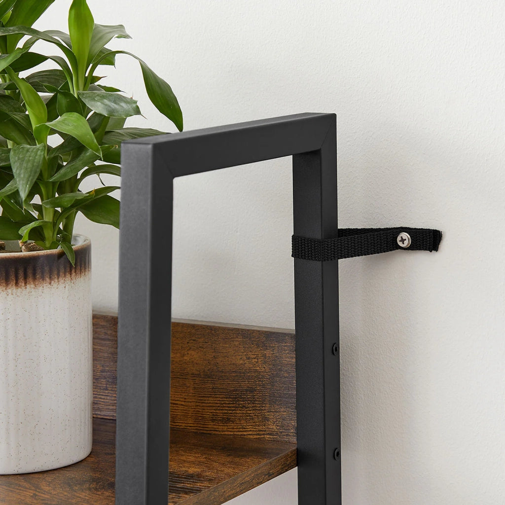 Libreria a 5 ripiani mobile contenitore indipendente per soggiorno camera da letto cucina struttura in acciaio facile da montare 33,8 x 30 x 170 cm marrone 12_0005740