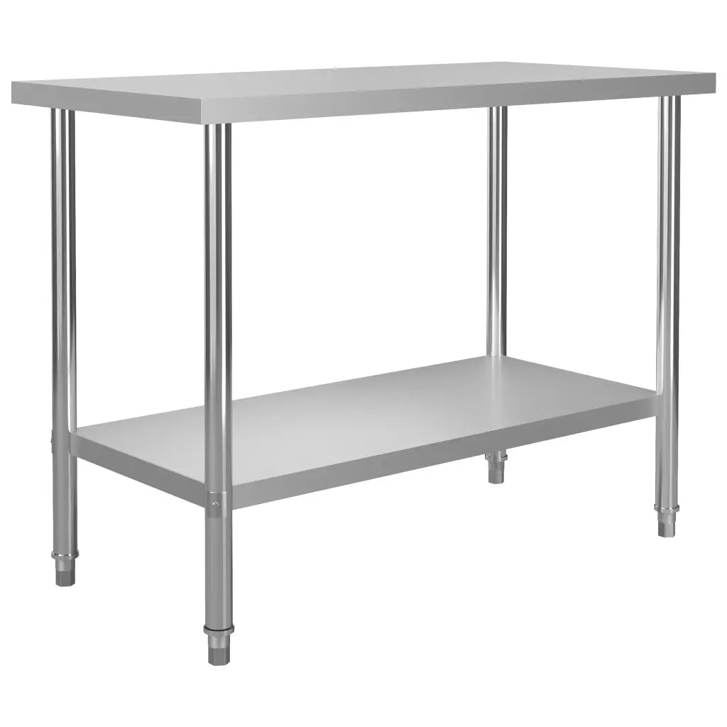 Tavolo Lavoro Cucina con Mensola 120x60x120 cm in Acciaio Inox 3054468