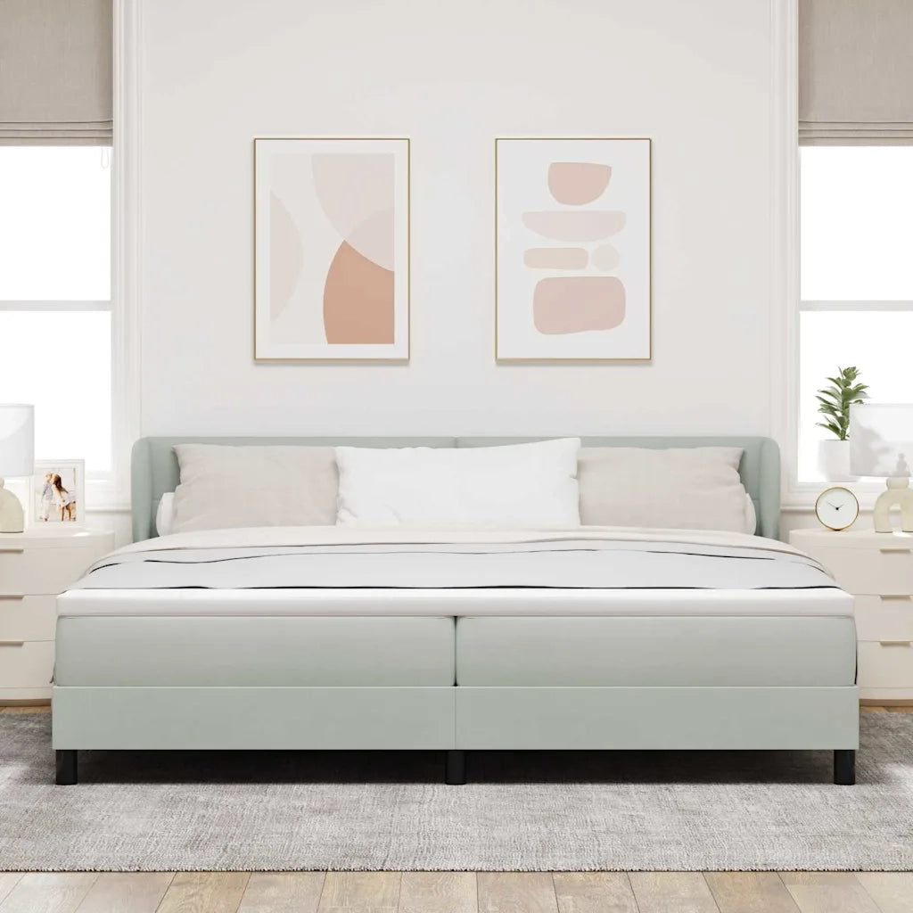 Letto a molle con materasso Grigio chiaro 200 x 200 cm Velluto 3340406