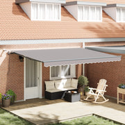 Tenda retrattile automatica con LED grigio chiaro 450x350 cm