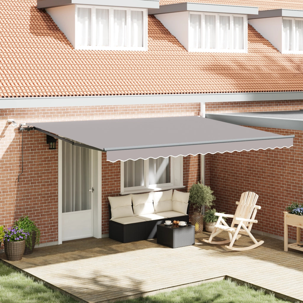 Tenda retrattile automatica con LED grigio chiaro 450x350 cm